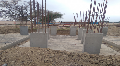 Hostel Block H4 – column casting work in Completed 05.04.2021