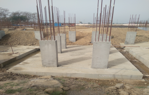 Hostel Block H6 – Raft RCC work Completed column casting work in completed 15.03.2021