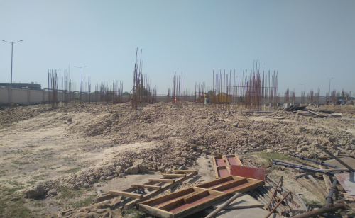 Hostel for Married Students – Column casting work in completed Soil filling work in progress 26.04.2021