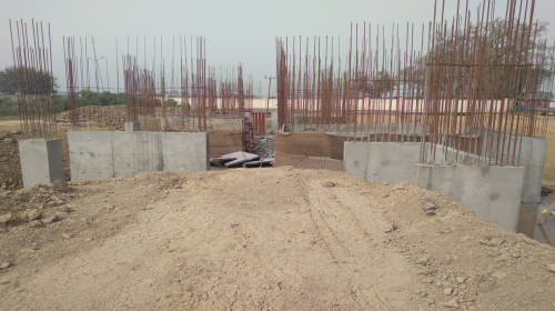 Hostel Block H1 – layout work in completed column casting work in progress 15.03.2021
