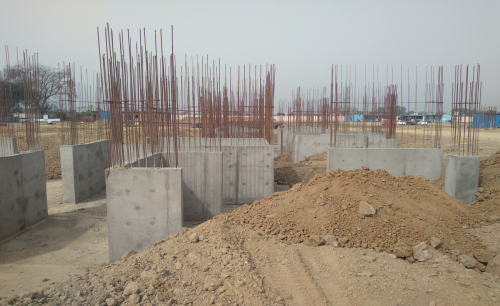 Hostel Block H7- Raft RCC column casting &shear wall work in completed 15.03.2021