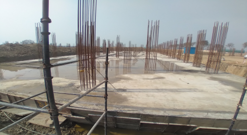 Hostel Block H7- Raft RCC work Completed layout in progress column casting work in progress 23.02.2021