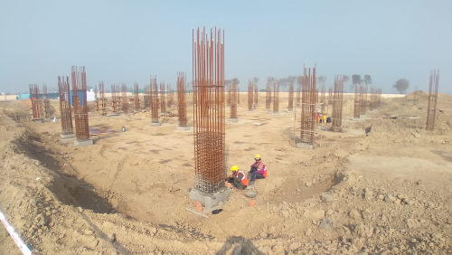 Dinning block – column casting work in progress & layout in progress 08.02.2021