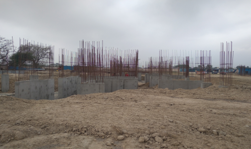 Hostel Block H7- column casting &shear wall work in completed 05.04.2021