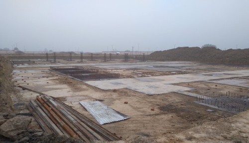 SPORTS COMPLEX – Footing layout work completed & steel work in progress - (14-12-2020)