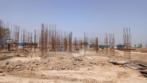 Hostel Block H7- column casting &shear wall work in completed soil filling work in completed 17.05.2021