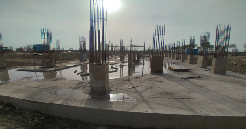 Academic block – 1st pit Column casting work in completed 22.03.2021