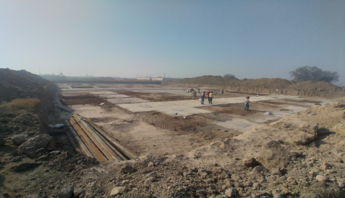 SPORTS COMPLEX – Footing layout work completed & steel work in progress (01-12-2020)